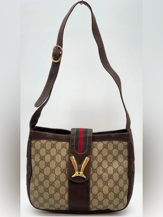 Gucci Handbags - Auth Gucci GG Supreme Sherry Line Riding Boots Brown Shoulder Bag 🌟